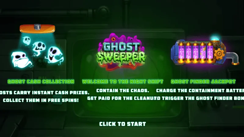 Ghost Sweeper – galvenā izvēlne pirms sesijas sākuma